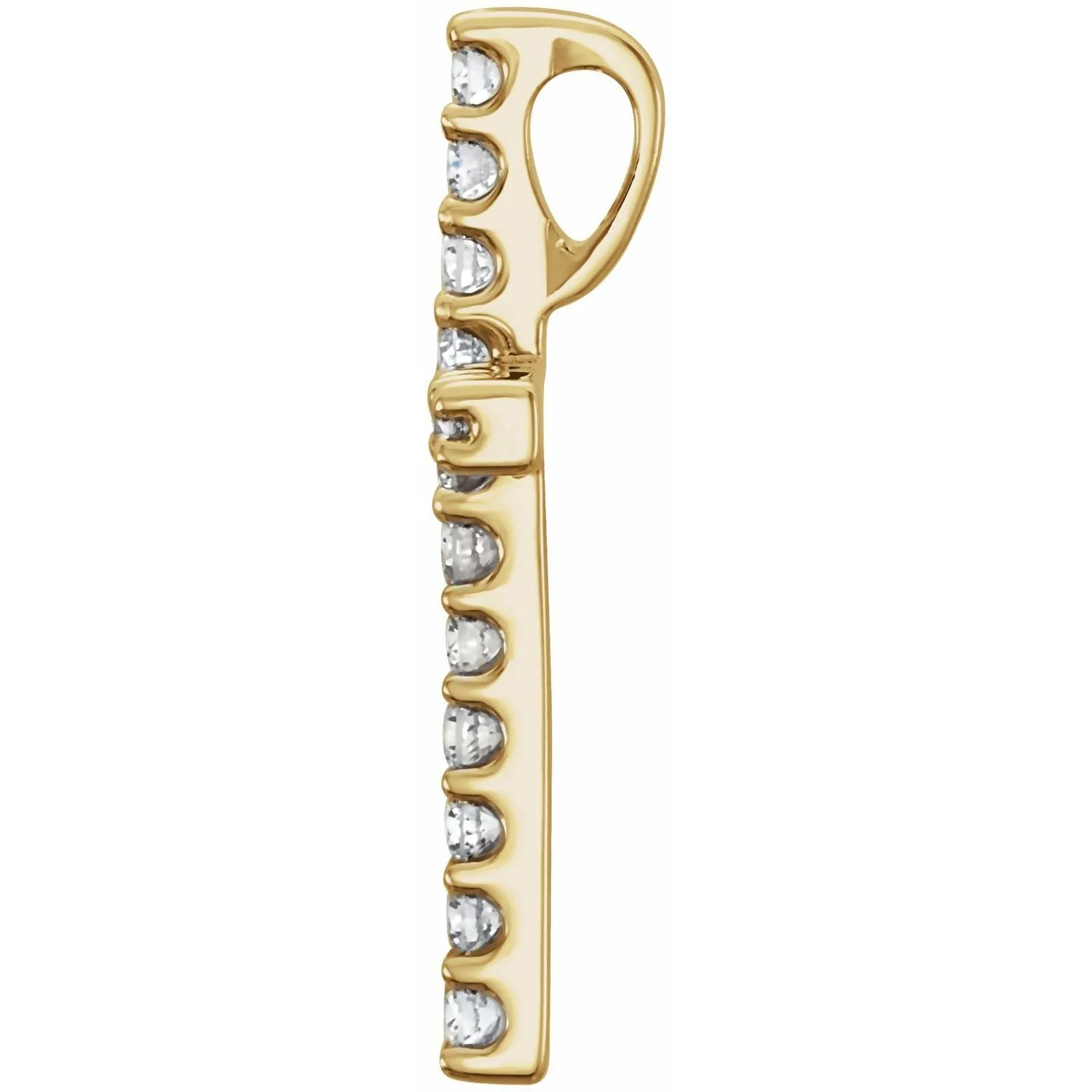 14k Gold 1/6ct Lab-Grown Diamond Petite Cross Pendant