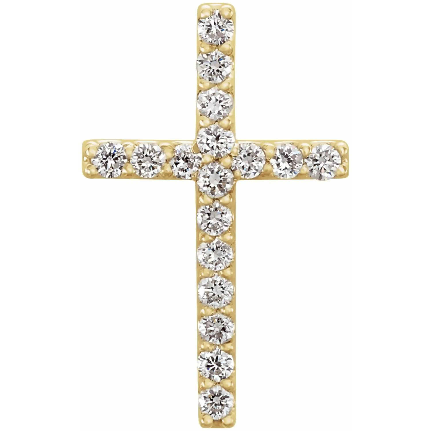 14k Gold 1/6ct Lab-Grown Diamond Petite Cross Pendant