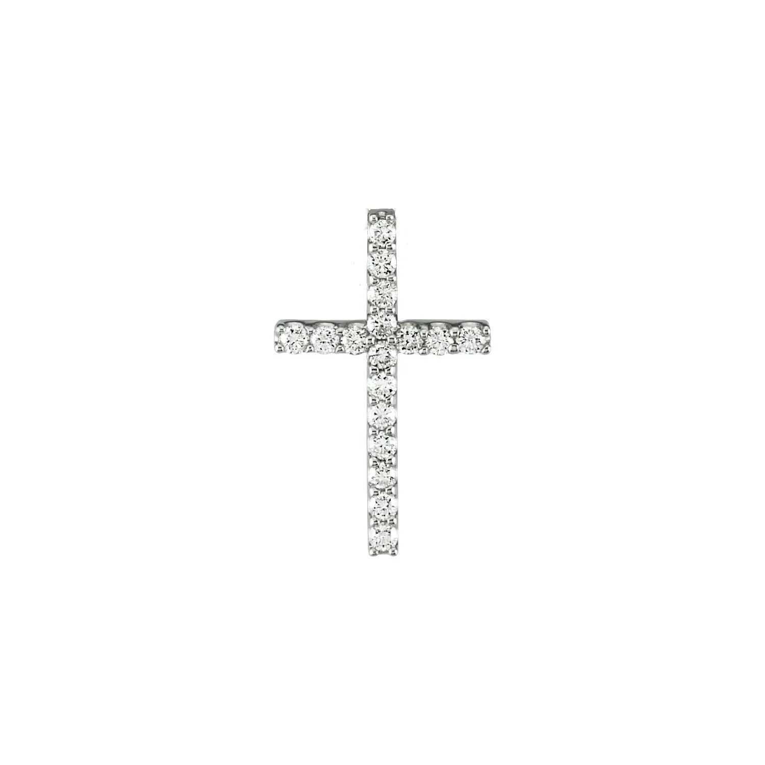 14k Gold 1/6ct Lab-Grown Diamond Petite Cross Pendant