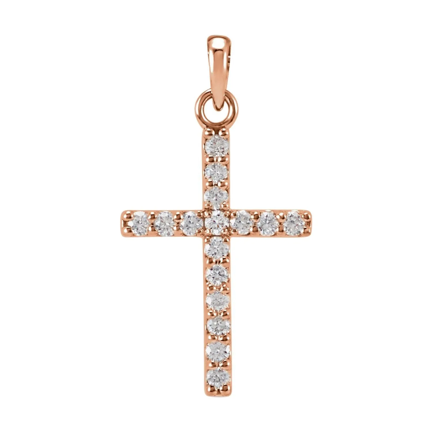 14k Gold 1/8ct Lab-Grown Diamond Cross Pendant