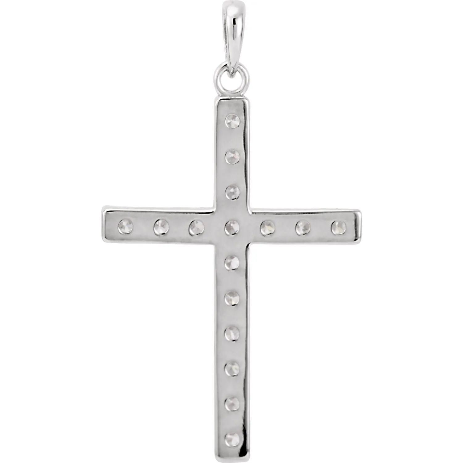 14k Gold 1ct Lab-Grown Diamond Cross Pendant