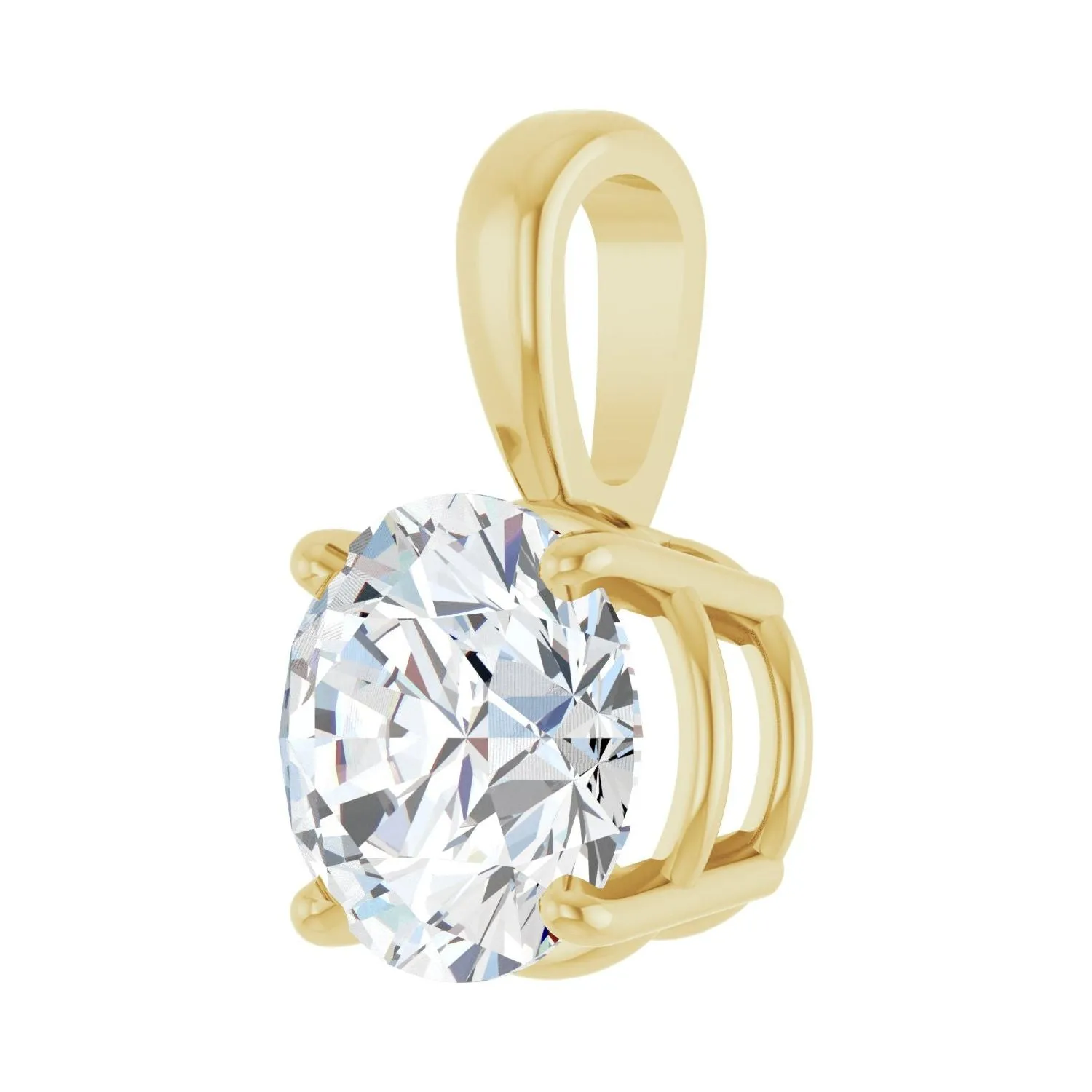 14k Gold 2 CT Lab-Grown Diamond Pendant