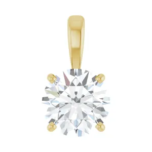 14k Gold 2 CT Lab-Grown Diamond Pendant