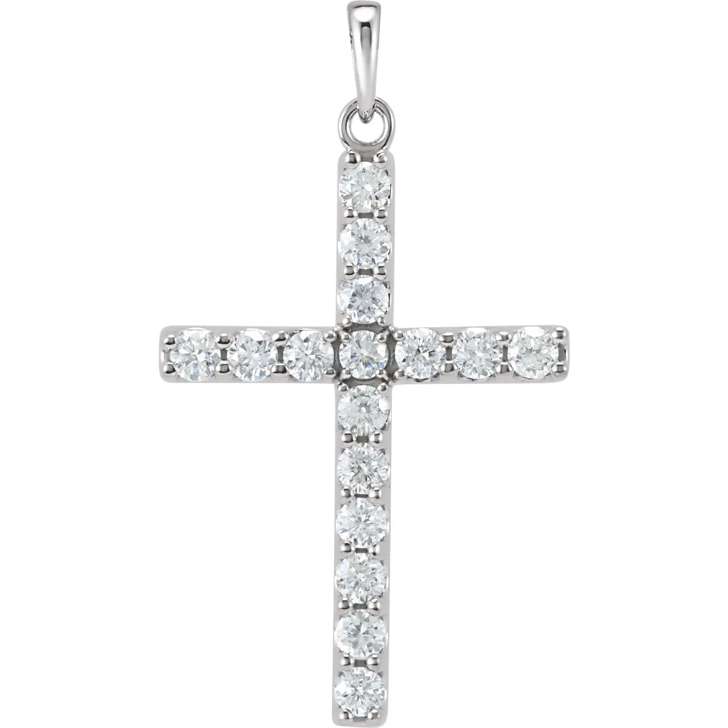14k Gold 3/4ct Lab-Grown Diamond Cross Pendant