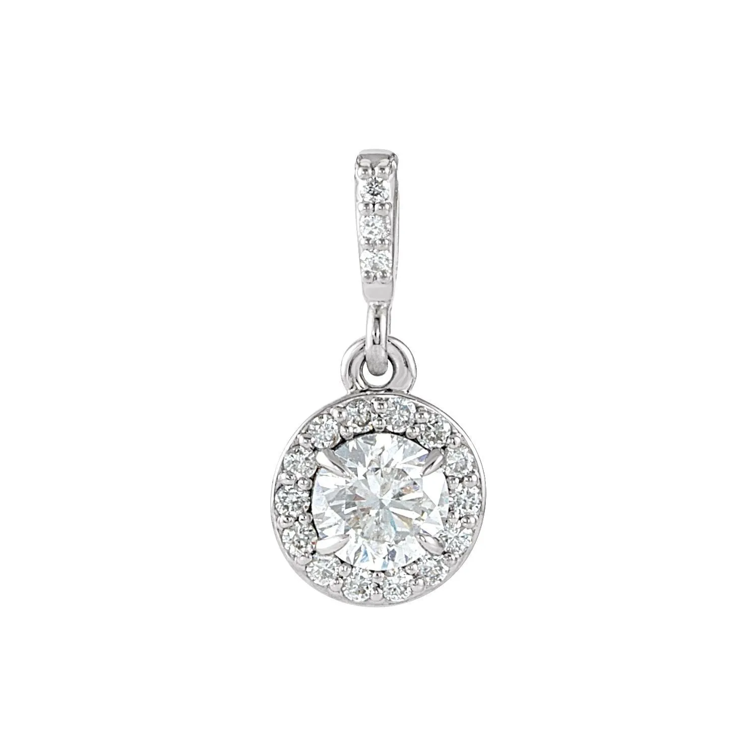 14k Gold 3/8ct Lab-Grown Diamond Halo-Style Pendant