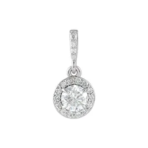 14k Gold 3/8ct Lab-Grown Diamond Halo-Style Pendant