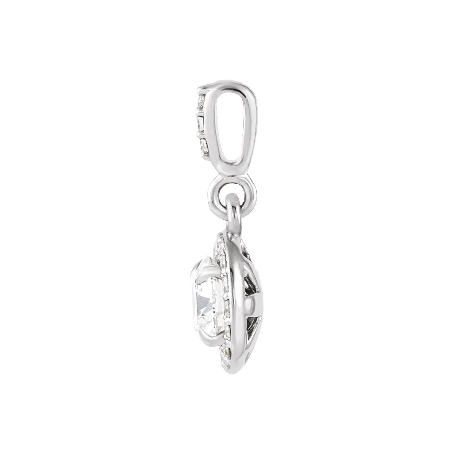 14k Gold 3/8ct Lab-Grown Diamond Halo-Style Pendant