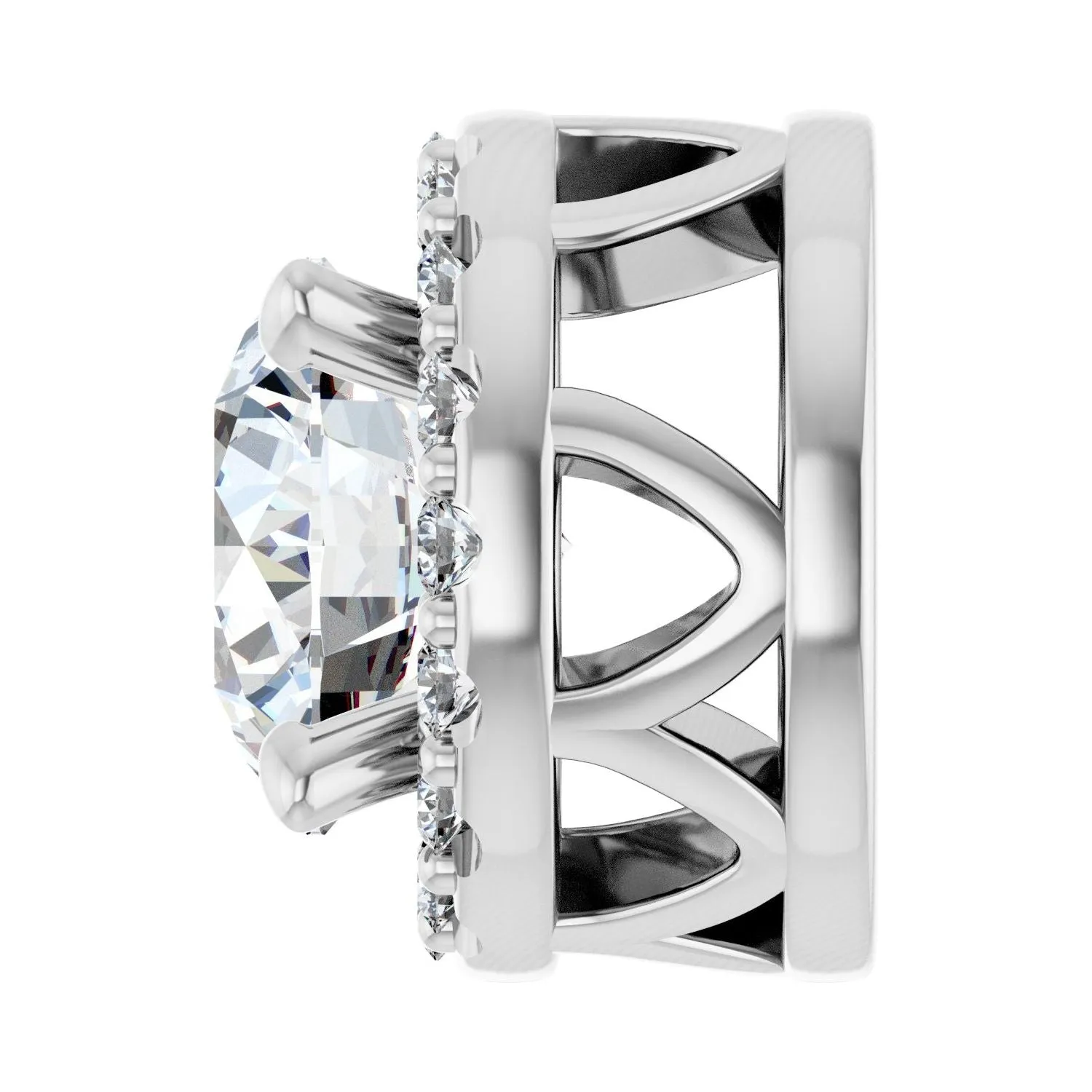 14k Gold 5/8ct Lab-Grown Diamond Halo-Style Pendant