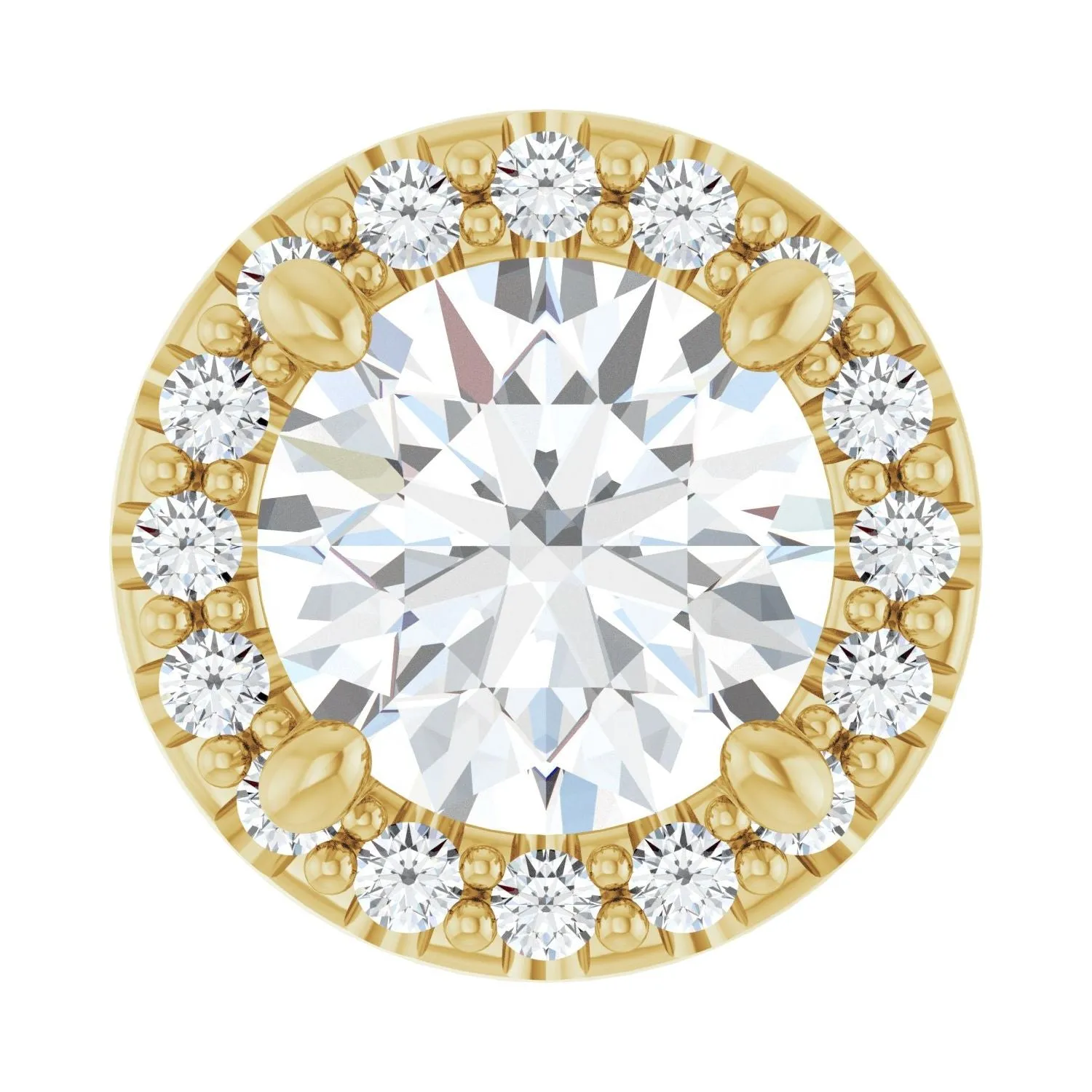 14k Gold 5/8ct Lab-Grown Diamond Halo-Style Pendant