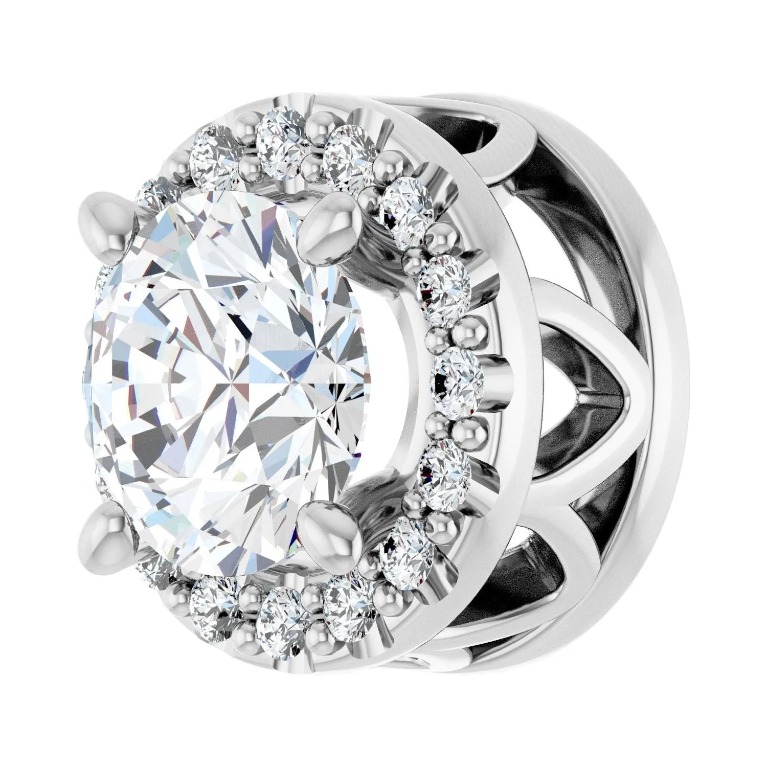 14k Gold 5/8ct Lab-Grown Diamond Halo-Style Pendant