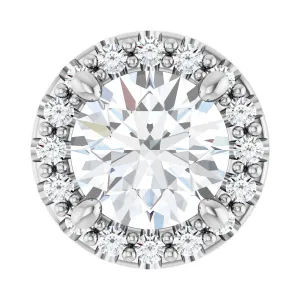 14k Gold 5/8ct Lab-Grown Diamond Halo-Style Pendant