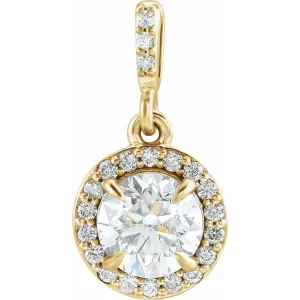 14k Gold 9/10ct Lab-Grown Diamond Halo-Style Pendant