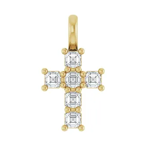 14k Gold Asscher Cut 1/3ct Lab-Grown Diamond Pendant
