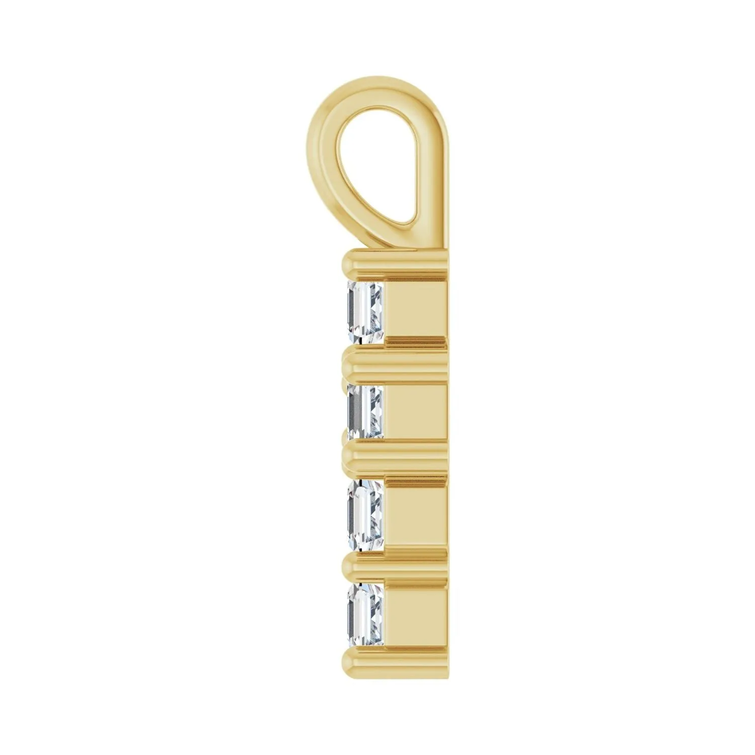 14k Gold Asscher Cut 1/3ct Lab-Grown Diamond Pendant