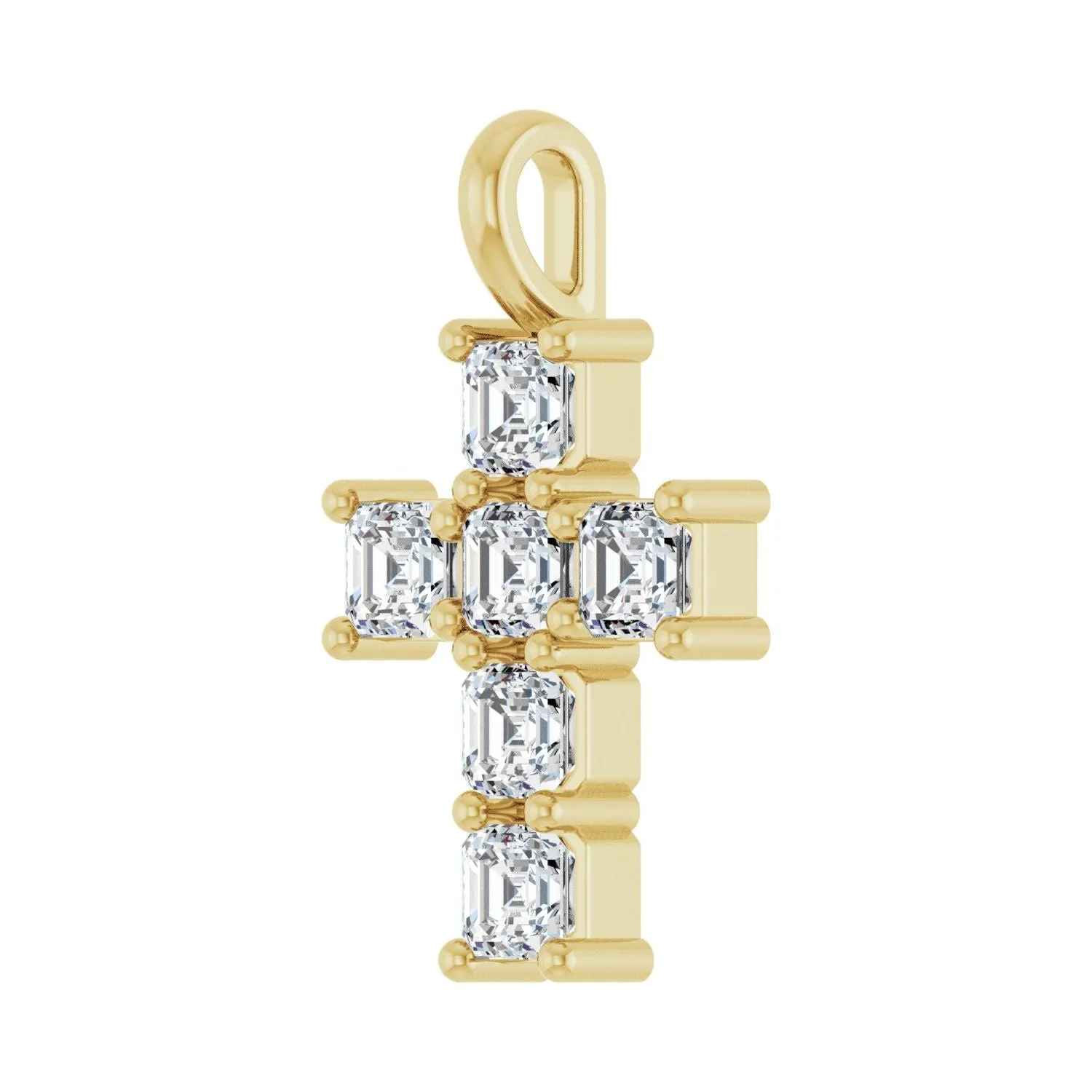14k Gold Asscher Cut 1ct Lab-Grown Diamond Pendant