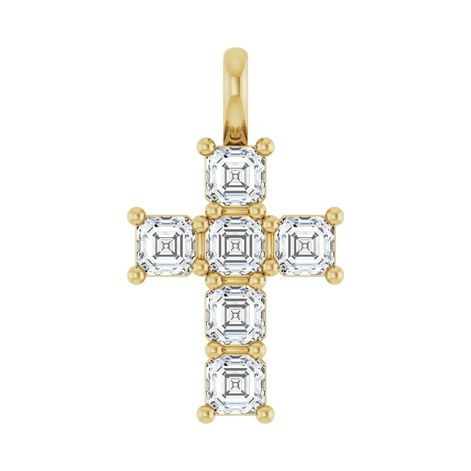 14k Gold Asscher Cut 1ct Lab-Grown Diamond Pendant