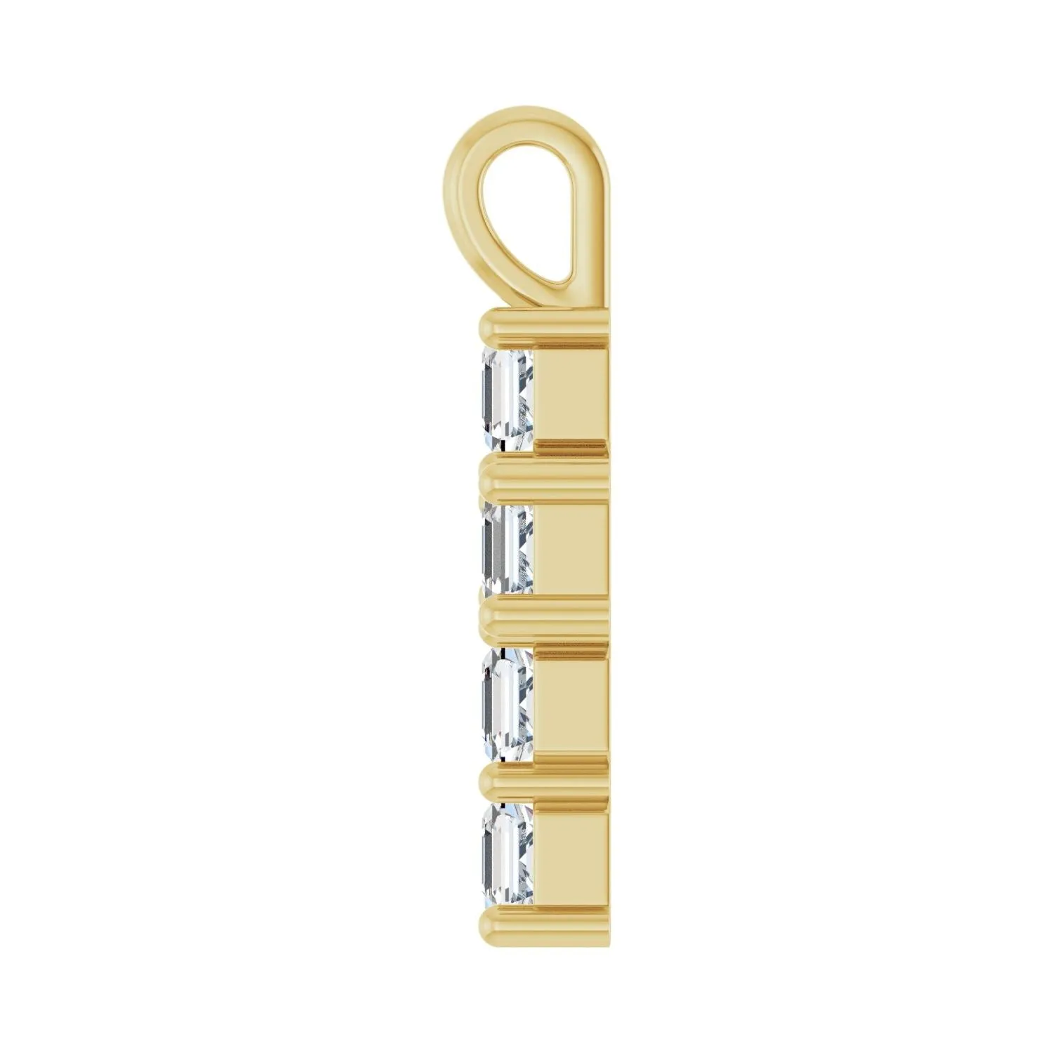 14k Gold Asscher Cut 1ct Lab-Grown Diamond Pendant