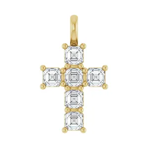 14k Gold Asscher Cut 1ct Lab-Grown Diamond Pendant