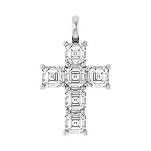 14k Gold Asscher Cut 2ct Lab-Grown Diamond Pendant