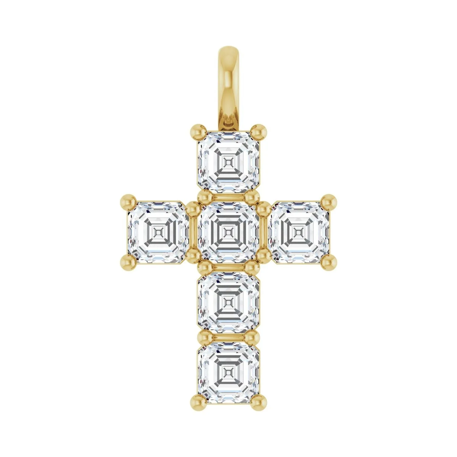 14k Gold Asscher Cut 2ct Lab-Grown Diamond Pendant