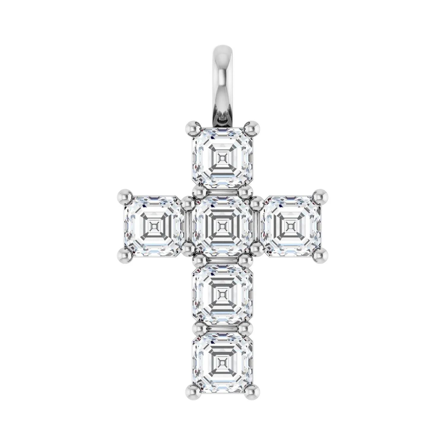 14k Gold Asscher Cut 2ct Lab-Grown Diamond Pendant