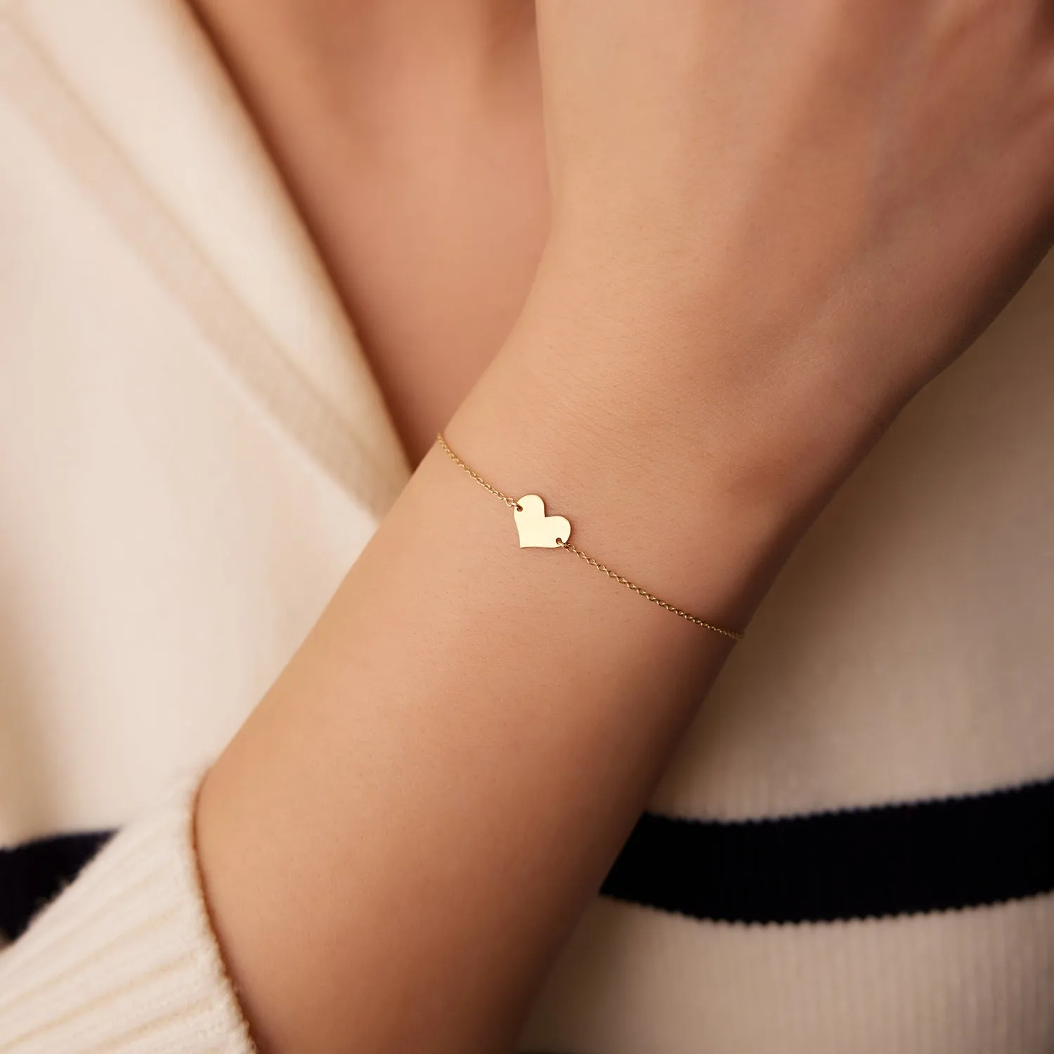 14K Gold Heart Bracelet