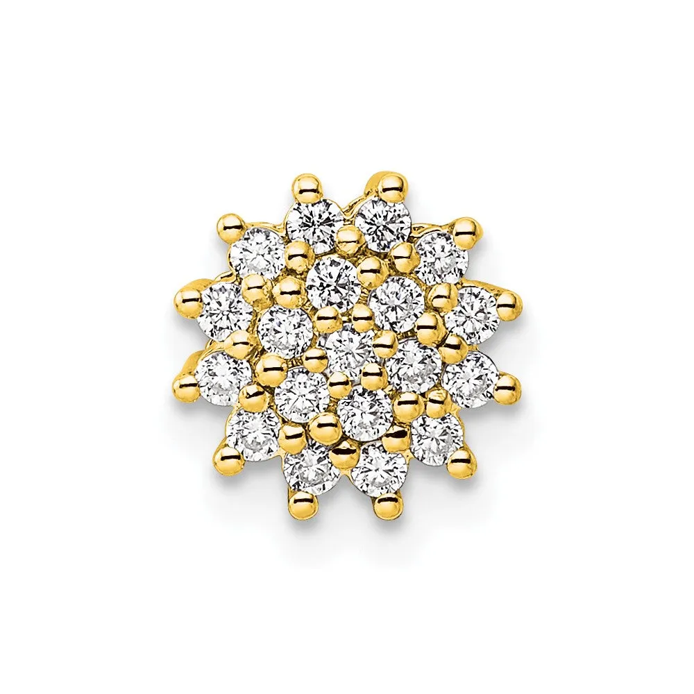 14k Gold Lab Grown Diamond Cluster Chain Slide Pendant (0.28ct, VS, G-H)