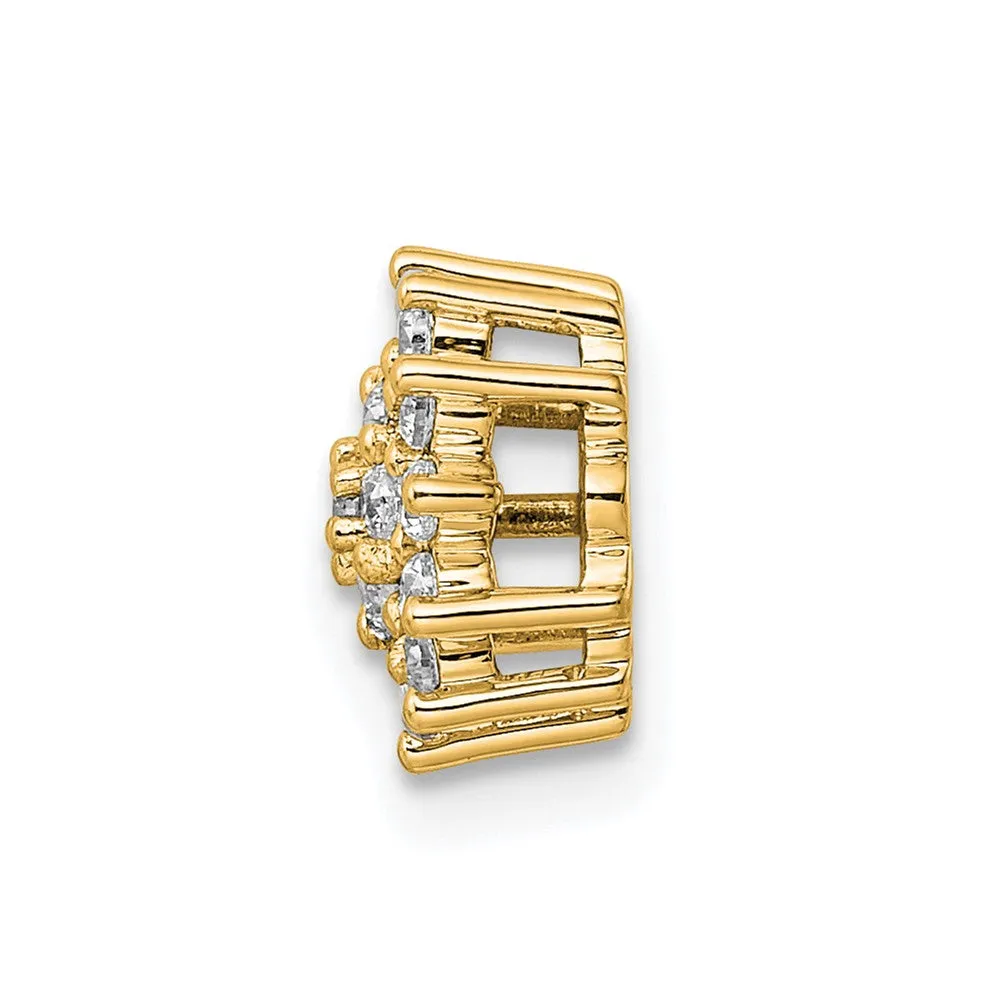 14k Gold Lab Grown Diamond Cluster Chain Slide Pendant (0.28ct, VS, G-H)