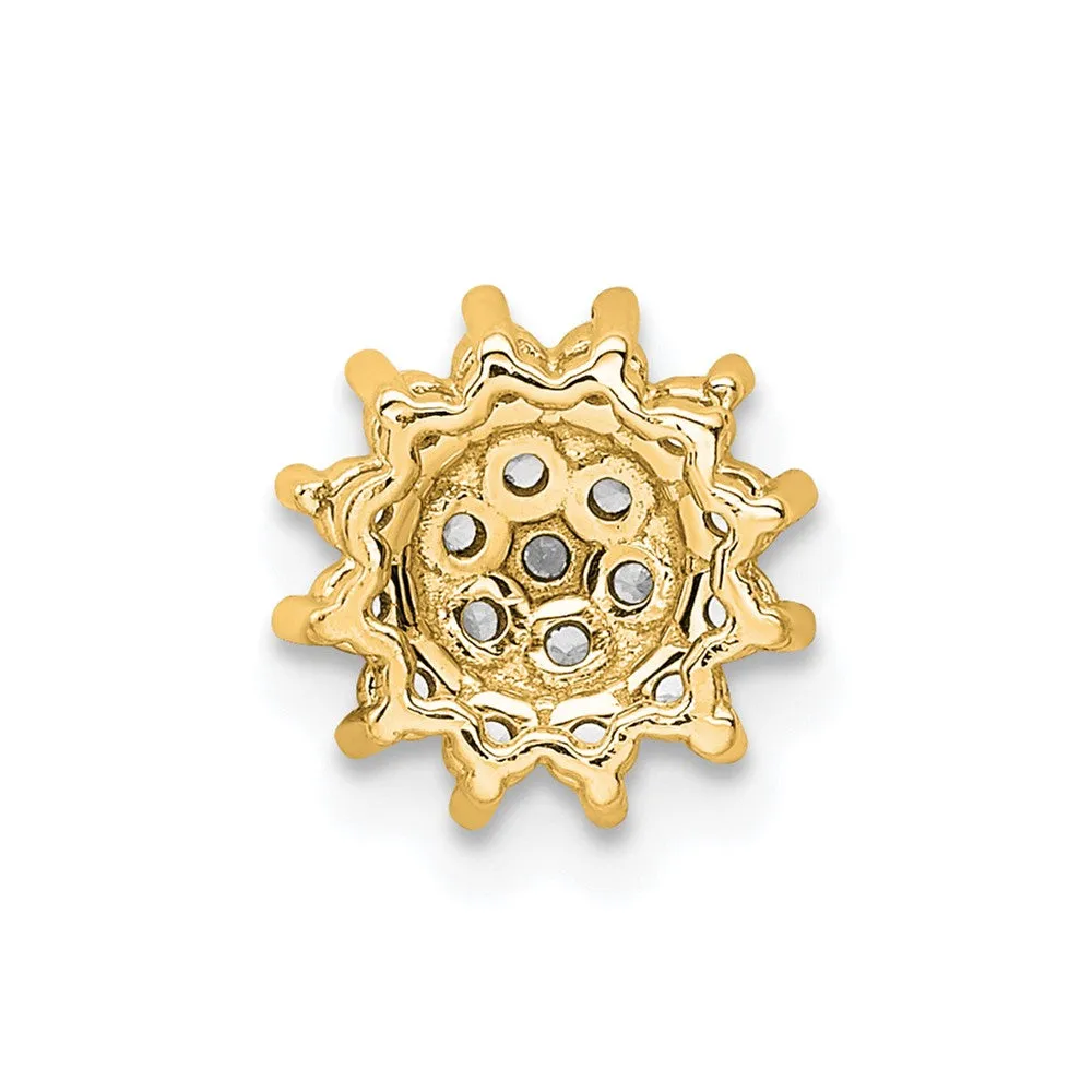 14k Gold Lab Grown Diamond Cluster Chain Slide Pendant (0.28ct, VS, G-H)