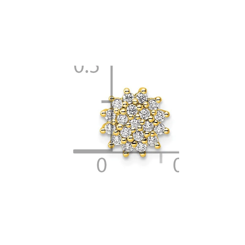 14k Gold Lab Grown Diamond Cluster Chain Slide Pendant (0.28ct, VS, G-H)