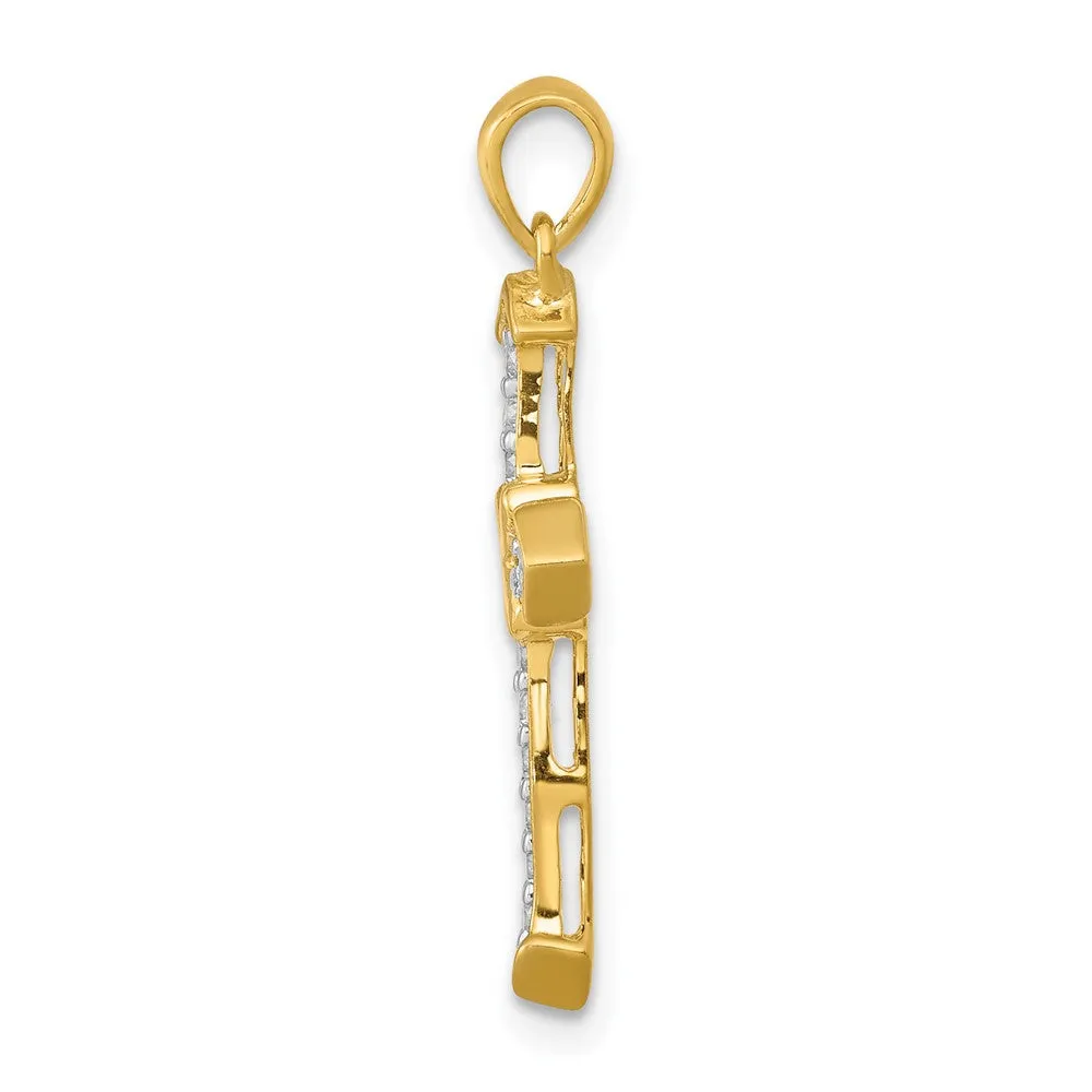 14k Gold Lab Grown Diamond Cross Pendant (0.17ct, VS, G-H)