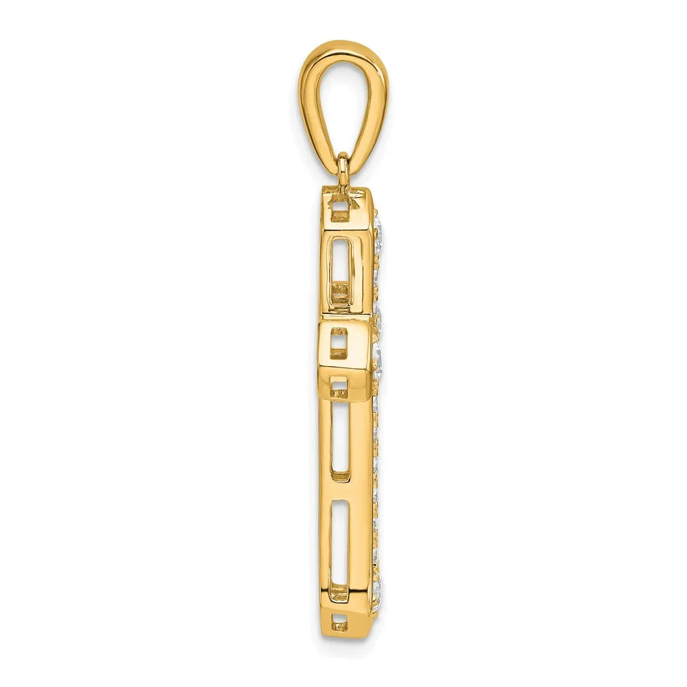 14k Gold Lab Grown Diamond Cross Pendant (0.75ct, VS, D-E)