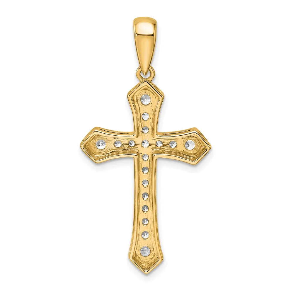 14k Gold Lab Grown Diamond Cross Pendant (0.75ct, VS, D-E)