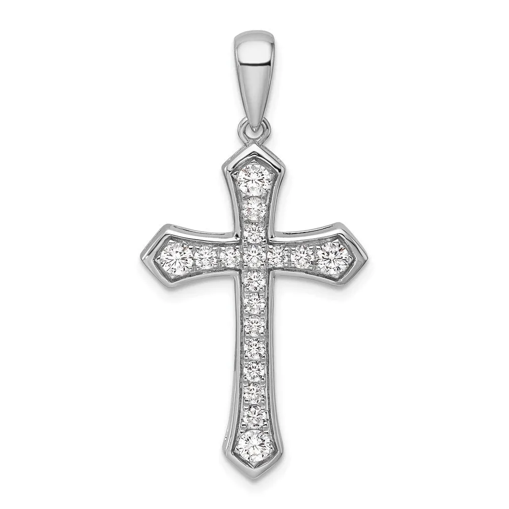 14k Gold Lab Grown Diamond Cross Pendant (0.75ct, VS, D-E)