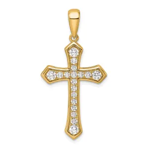 14k Gold Lab Grown Diamond Cross Pendant (0.75ct, VS, D-E)