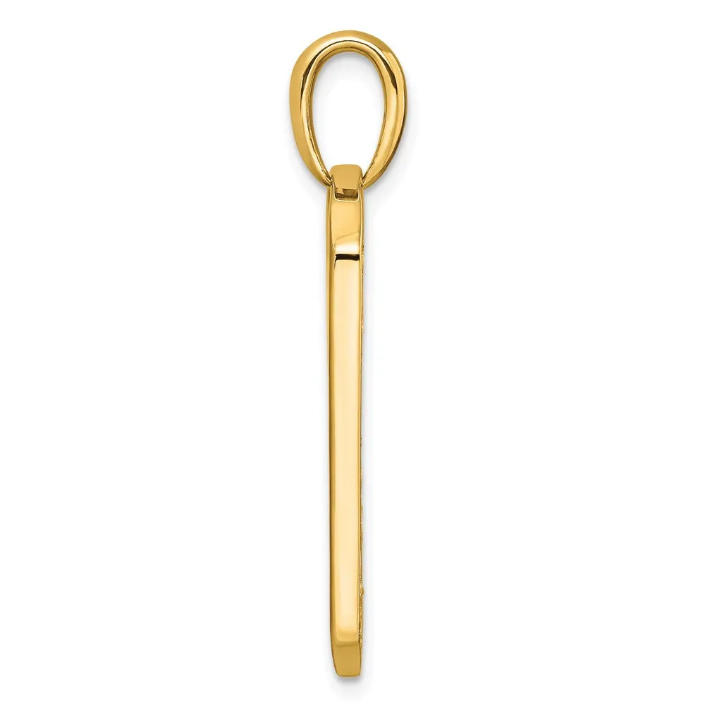 14k Gold Lab Grown Diamond Dog Tag Pendant (0.75ct, VS, D-E)