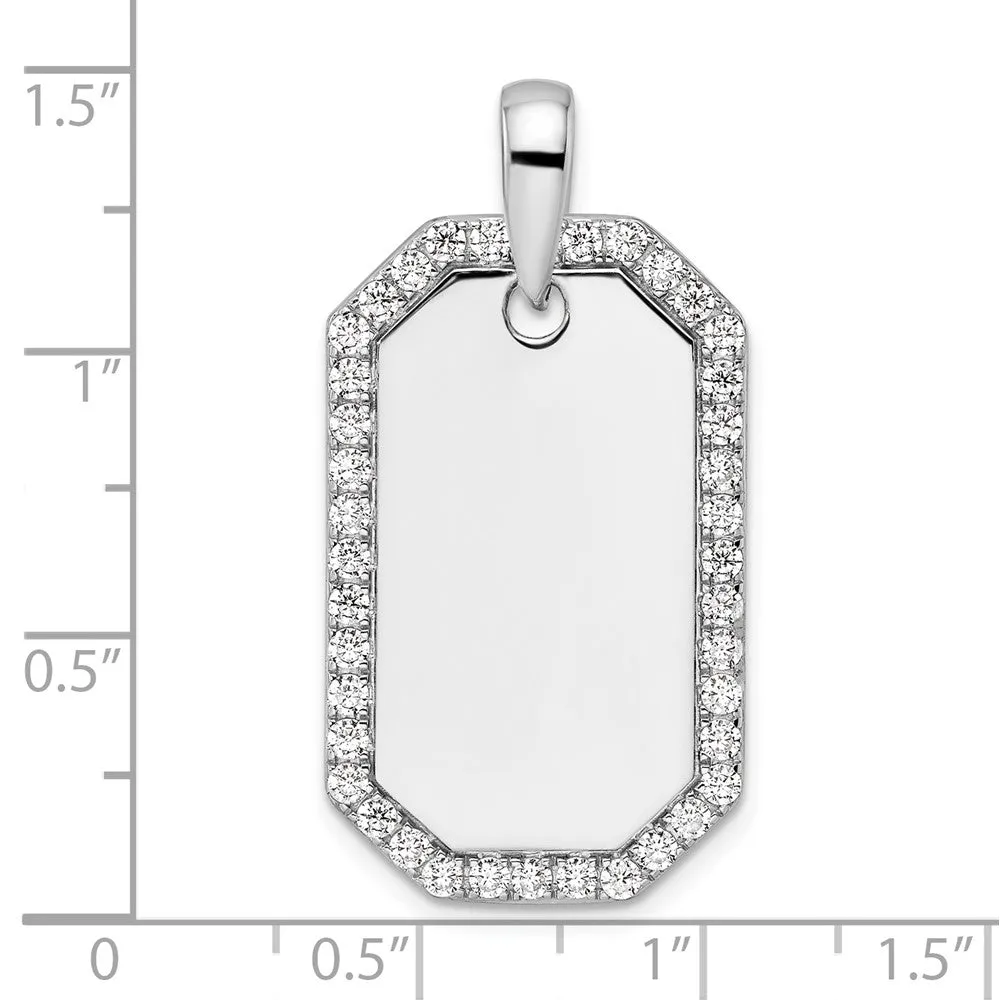 14K Gold Lab Grown Diamond Dog Tag Pendant (1ct, VS, D-E)
