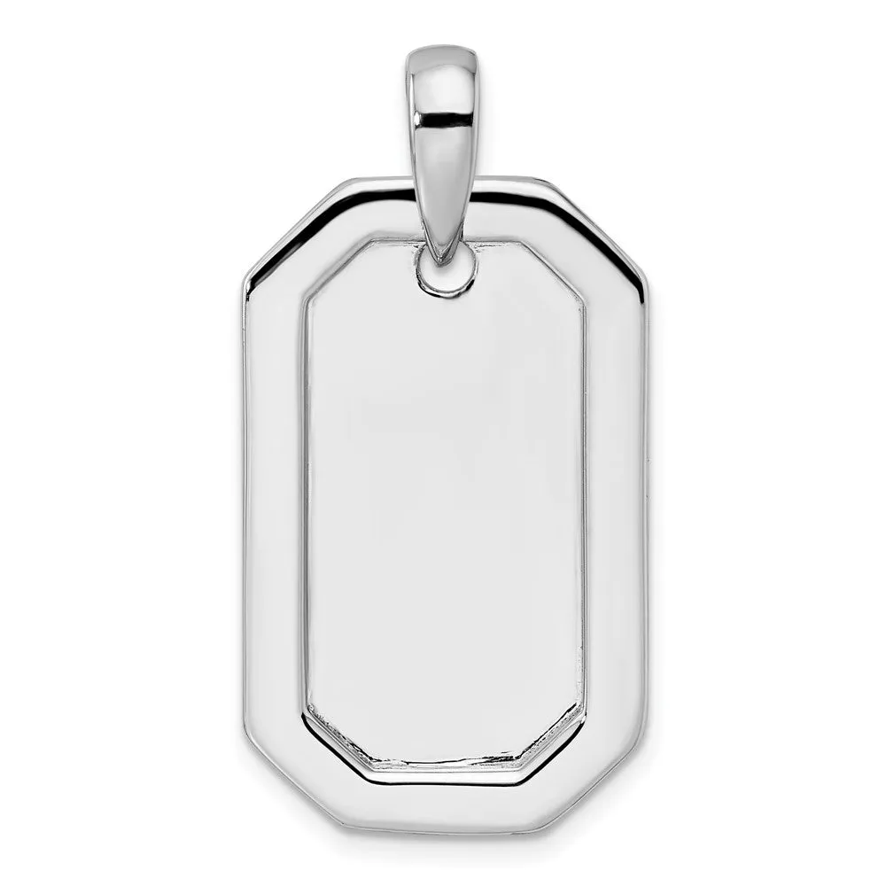 14K Gold Lab Grown Diamond Dog Tag Pendant (1ct, VS, D-E)