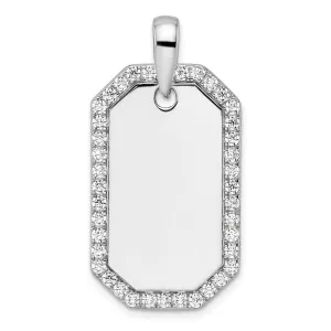 14K Gold Lab Grown Diamond Dog Tag Pendant (1ct, VS, D-E)