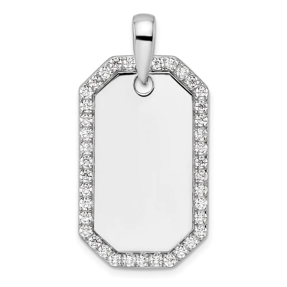 14K Gold Lab Grown Diamond Dog Tag Pendant (1ct, VS, D-E)