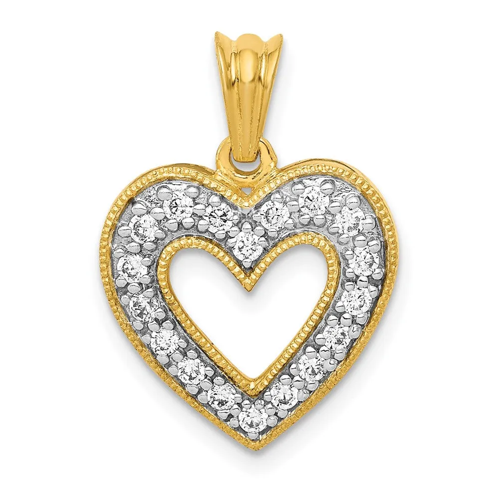 14K Gold Lab Grown Diamond Heart Pendant (0.25ct, VS, G-H)