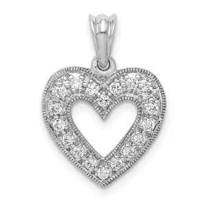 14K Gold Lab Grown Diamond Heart Pendant (0.25ct, VS, G-H)