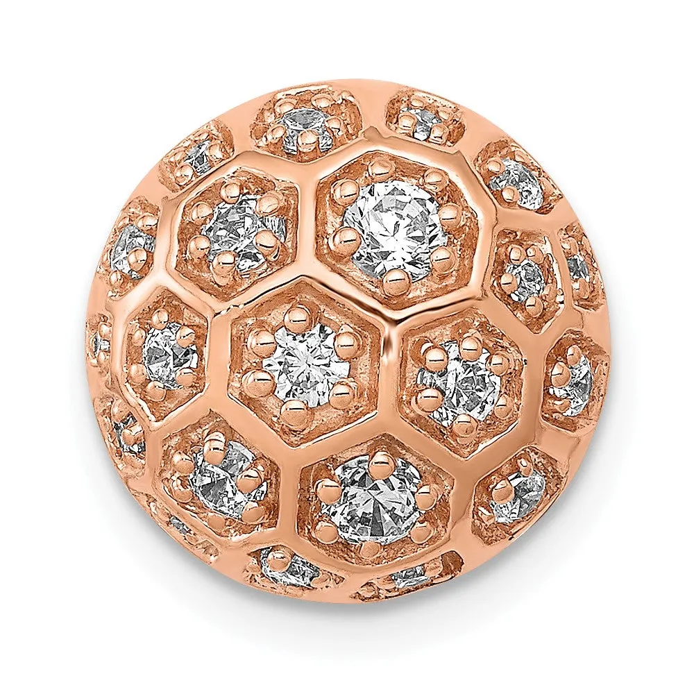 14k Gold Lab Grown Diamond Honeycomb Chain Slide Pendant (0.5ct, VS, G-H)