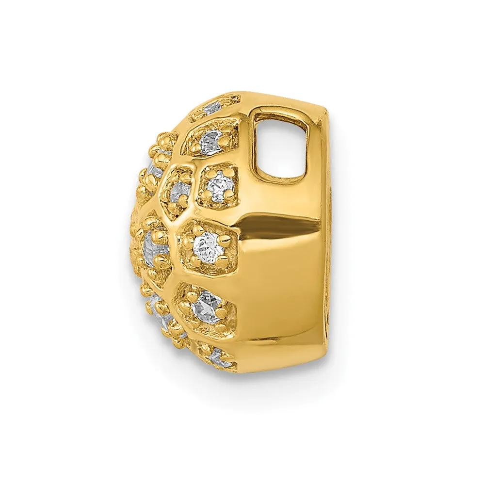 14k Gold Lab Grown Diamond Honeycomb Chain Slide Pendant (0.5ct, VS, G-H)