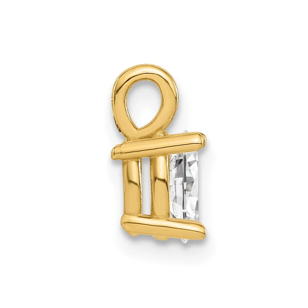 14k Gold Lab Grown Diamond Oval Solitaire Pendan (0.5ct, VS, G-H)
