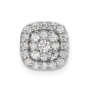 14K Gold Lab Grown Diamond Squared Halo Chain Slide Pendant (0.44ct, VS, G-H)