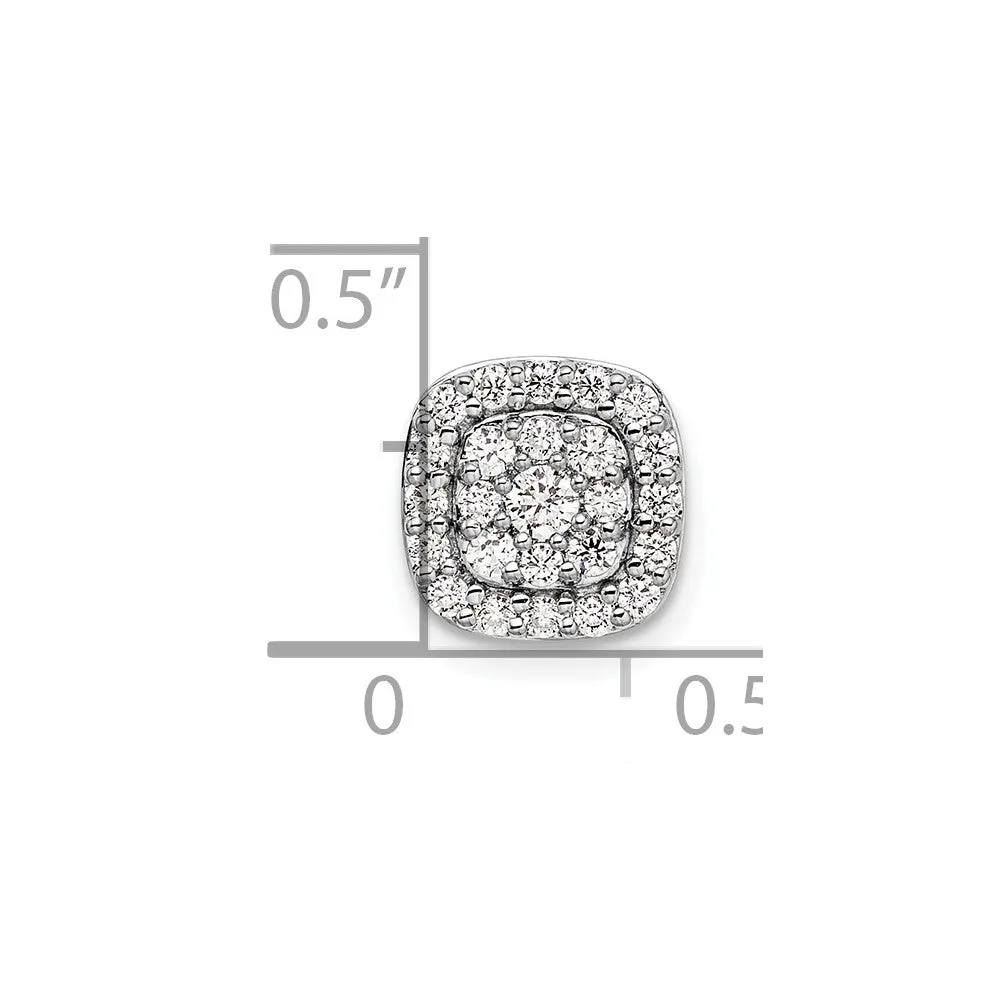 14K Gold Lab Grown Diamond Squared Halo Chain Slide Pendant (0.44ct, VS, G-H)