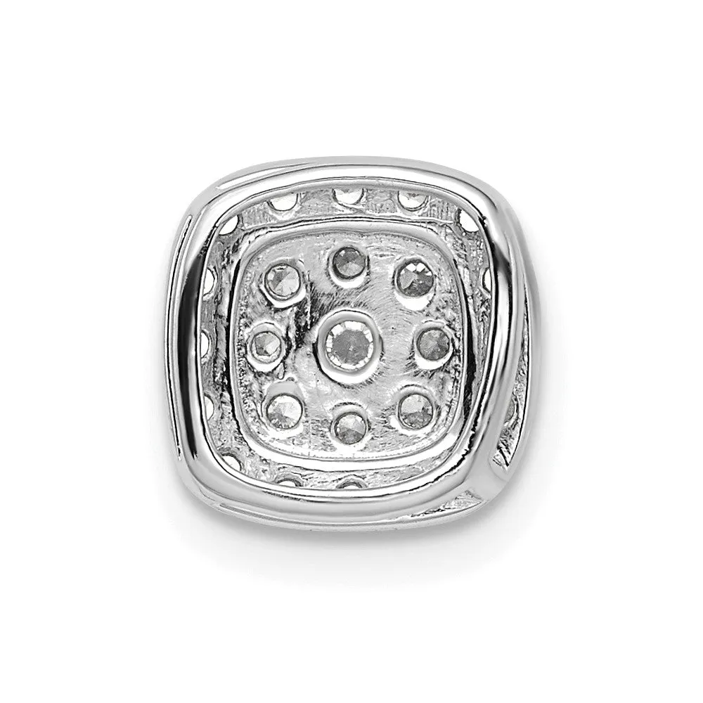 14K Gold Lab Grown Diamond Squared Halo Chain Slide Pendant (0.44ct, VS, G-H)