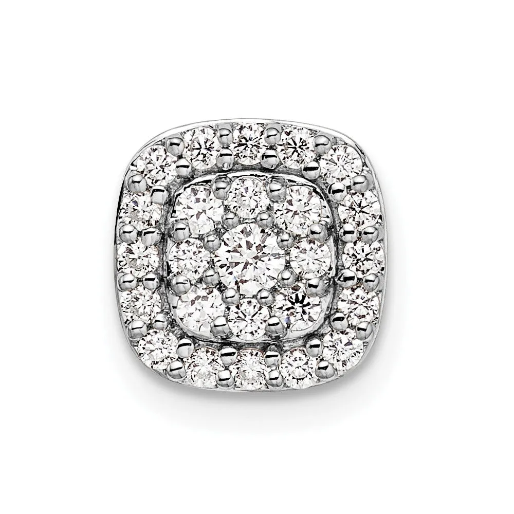 14K Gold Lab Grown Diamond Squared Halo Chain Slide Pendant (0.44ct, VS, G-H)