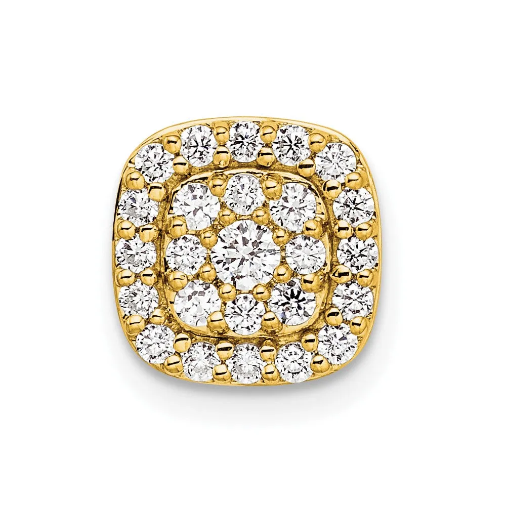 14K Gold Lab Grown Diamond Squared Halo Chain Slide Pendant (0.44ct, VS, G-H)